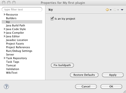 Icy4Eclipse : my first plugin - properties